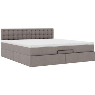vidaXL Estructura De Cama Otomana Colch&oacute;n Tela Gris Pardo 160x200cm Vidaxl