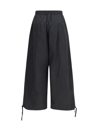 Kenzo Womens Drawstring Cargo Pants Black Polyester; Cotton Trousers