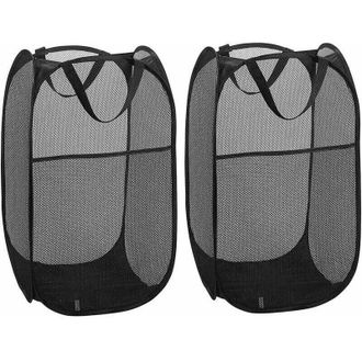 OEM Cestas Plegables De Malla Para Ropa Sucia, Cesto De Ropa, Bolsa De Basura, Organizador De Juguetes (negro) - Crezuo