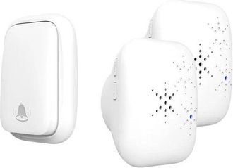 OEM Timbre Inal&aacute;mbrico Impermeable, Sistema De Timbre Inal&aacute;mbrico De Largo Alcance Para El Hogar, F&aacute;cil Montaje Interiores Exteriores, Color Blanco