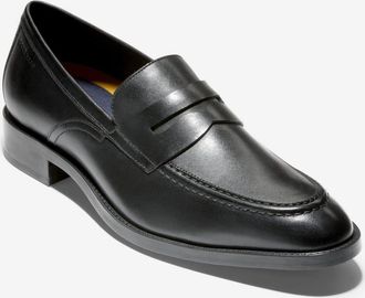 Cole Haan Mens Cole Haan Hawthorne C33223 Penny Loafers Black Leather Shoes ZOGG2028