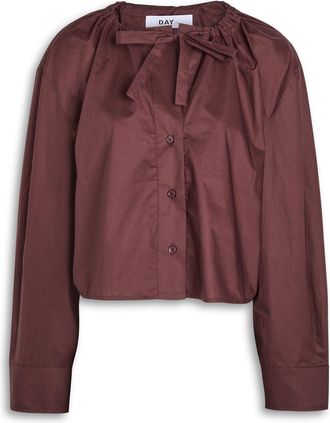 Day Birger Et Mikkelsen Day Birger ET Mikkelsen Birch Chintz Cotton Shirt - Burgundy - 42 (UK16 / XL)
