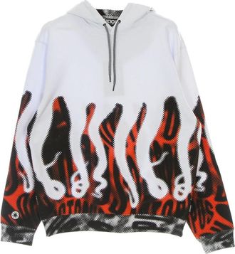 Octopus Hoodie Halftone Wit - Heren - Hoodies - Veelkleurig - S - Katoen - Hoodies & sweatvesten