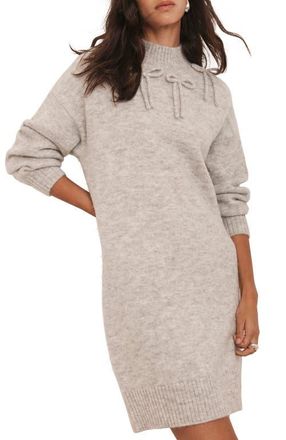 Mint Velvet Knit Bow Jumper Dress in Grey at Nordstrom, Size Small