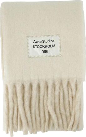Acne Studios Alpaca Wool Scarf - Dames - Wintersjaals - Wit - ONE Size - Wol - Accessoires