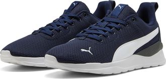 Puma Sneaker PUMA ANZARUN LITE, Damen, Gr. 44,5, blau (peacoat, puma wei&szlig;), Textil, kontrastfarbene Details, Schuhe Sneaker, mit atmungsaktivem Textil-Ober