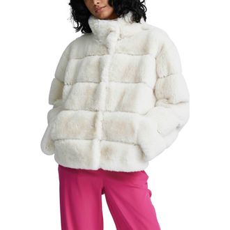 NVLT Boxy Faux Fur Jacket in Ivory at Nordstrom Rack, Size X-Large