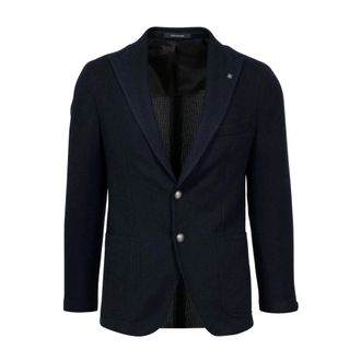 Tagliatore Heren, Jassen, Blauw, Maat: M Wol