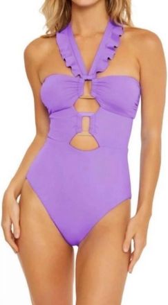 SOLUNA SWIM Buckle Up One-Piece Swimsuit In Lilac