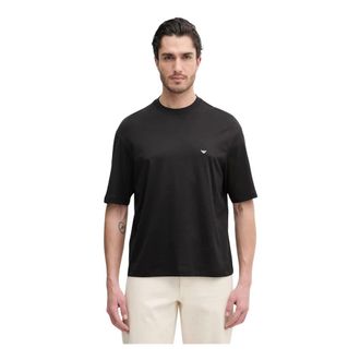 Emporio Armani Oversized Jersey T-shirt met logo-print met gebruikt effect - Heren - T-shirts - Zwart - XL - Katoen - Tops