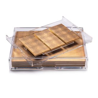 Posh Trading Company Grand Matbox Clear - Silver Leaf - Matte Gold | Size: 12 Pack