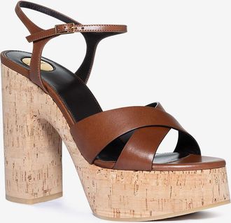 Saint Laurent Plateausandalen aus Glattleder Bianca 80