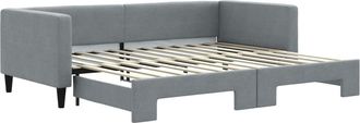 vidaXL Sof&aacute; Cama Nido Tela Gris Claro 90x200 Cm Vidaxl