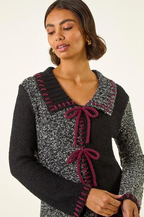 Roman Collared Textured Stitch Knit