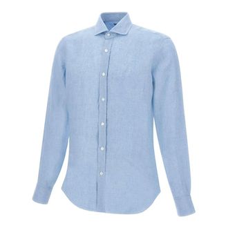 Barba Casual Shirts, male, Blue, Size: 4XL Dandy Life Linen Shirt