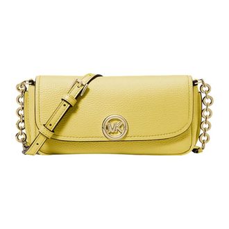 Michael Kors Cross Body Bags, female, Yellow, Size: ONE SIZE Nolita Small Pebbled Leather Crossbody Bag