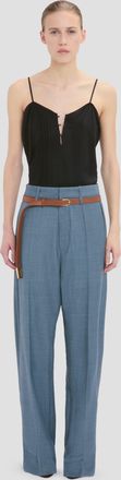 Victoria Beckham Curved Leg Trouser In Cloud Blue 10