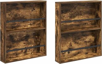 vidaXL Estante De Revistas 2 Uds. Roble Ahumado 60 X 12 X 70 Cm Vidaxl