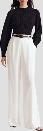 Toccin Hailey Wide Leg Trouser In White