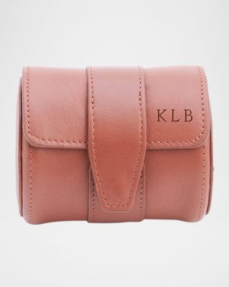 Royce Leather Monogrammed Leather Travel Watch Roll, Personalized
