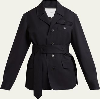 SETCHU Travel Self-Tie Wool Gabardine Safari Jacket