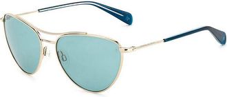 Rag & Bone RNB1065/G/S Asian Fit OGA/QT Womens Sunglasses Gold Size 58