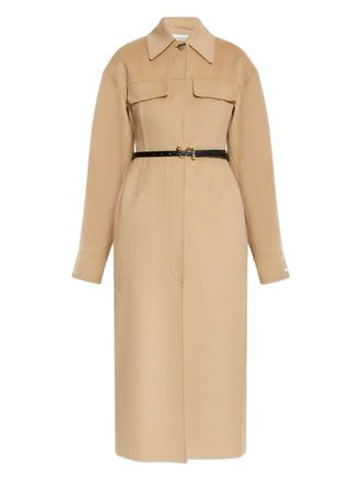 Sportmax Wollen jas met ceintuur - Beige