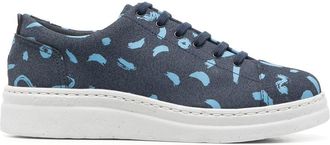 Camper abstract-pattern lace-up sneakers - women - Leather/Polyester/Rubber - 39 - Blue