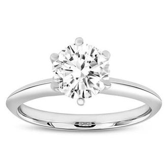LuvMyJewelry Anea 14K Gold Round Cut Lab Grown Solitaire Diamond Engagement Ring - 1 Ct in 14K White Gold at Nordstrom, Size 7