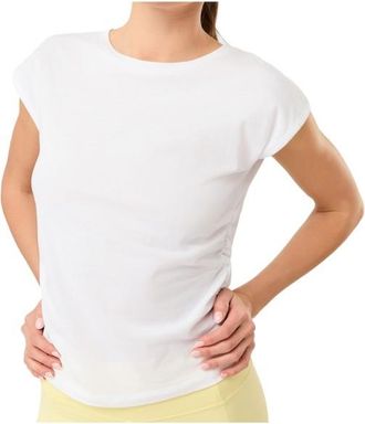 Mandala Side Ruffled Top T-Shirt f&uuml;r Damen | wei&szlig;