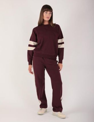 Glyder Vintage Oversized Crew in Crimson Velvet/oatmilk at Nordstrom, Size X-Large