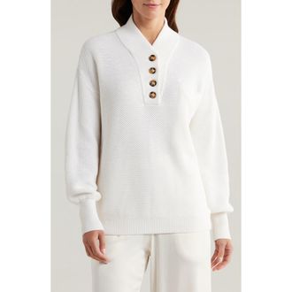Lunya Cottonsilk Organic Cotton Blend Pocket Henley in Sincere White at Nordstrom, Size Medium