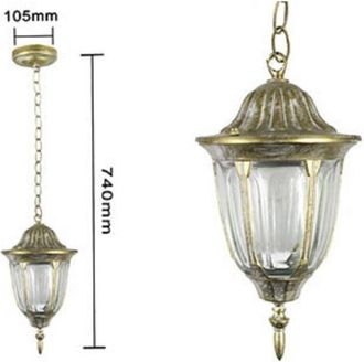 Trade Shop Trade Shop Traesio - Trade Shop - Lanterna Sospesa Da Soffitto Lampada Giardino Retr&ograve; Per Esterno Con Catena - Oro