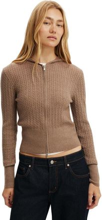 Cotton On Womens Everfine Hooded Knit in Ltw Acorn Marle at Nordstrom, Size X-Large