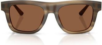 Dolce & Gabbana 52mm Square Sunglasses in Striped Tobacco /Bronze at Nordstrom