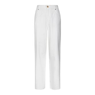 Ga&euml;lle Paris Straight Jeans, female, White, Size: W28 Straight Denim Trousers