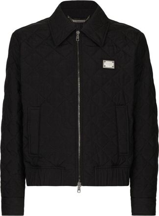 Dolce & Gabbana diamond-quilted bomber jacket - men - Polyamide - 50 - Black