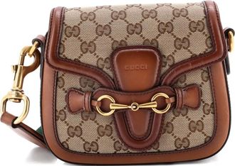 Gucci Borsa a tracolla Lady Web piccola in tela GG - Marrone