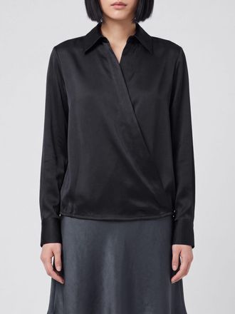 Semicouture Camicia in raso con colletto classico, chiusura decentrata e fondo elasticizzato