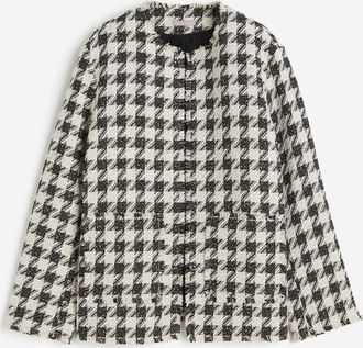 H&M Oversized Jacke - Dunkelgrau/Kariert