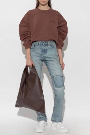Maison Margiela Sweatshirt With Raw-edge Finish, Womens, Brown