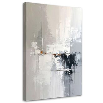 Feeby Cuadro Sobre Lienzo Abstracci&oacute;n Gris Con Textura Estilo Boho 70x100