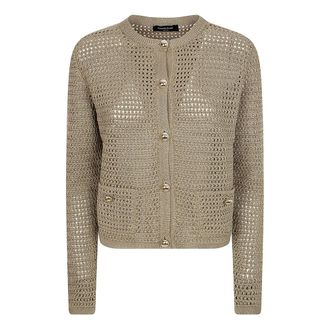 Fabiana Filippi Cardigans, female, Green, Size: 2XS Openwork Cardigan
