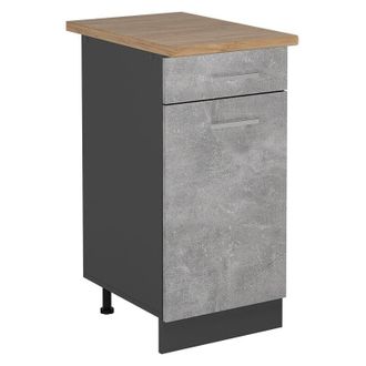 Vicco Mueble Bajo De Cocina R-line, Hormig&oacute;n, 40 Cm, Et Roble