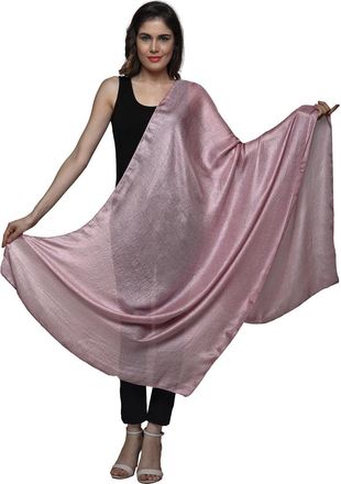 World of Shawls Exquisite Silky Textured Weave Effect Shawl/Scarf/Wrap for Occasion Party Wedding, Bridal, Bridesmaid, Cover Up (Dusky Pink)