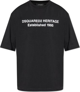 Dsquared2 T-shirt met print - Heren - T-shirts - Zwart - S - Katoen - Tops
