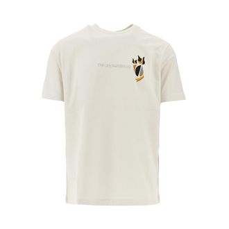 Emporio Armani Apr&egrave;s cats and logo embroidery print T-shirt Man XS