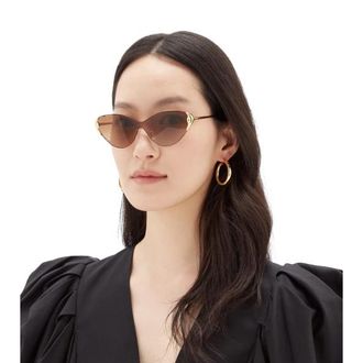 Chlo&eacute; Curtis rimless cat-eye metal sunglasses