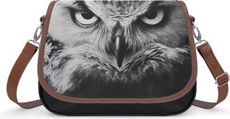 Generic Cute Owl Face Womens Crossbody Bag Fashion Shoulder Handbags Message Tote Bag with Adjustable Strap
