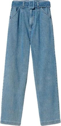 Twinset Wijde broek met riem - Dames - Regular Fit Jeans - Blauw - W30 - Denim - Jeans
